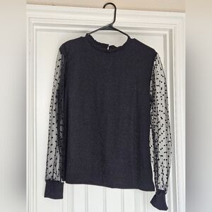 Womens Mock Neck Tops Keyhole Dressy Casual Blouses Polka Dot Long Sleeve